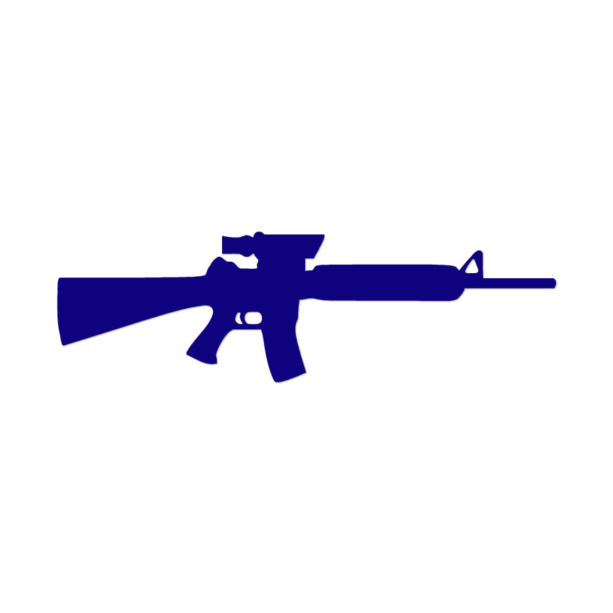 New AR-15 Assault Rifle Gun - Decal Sticker - Multiple Colors